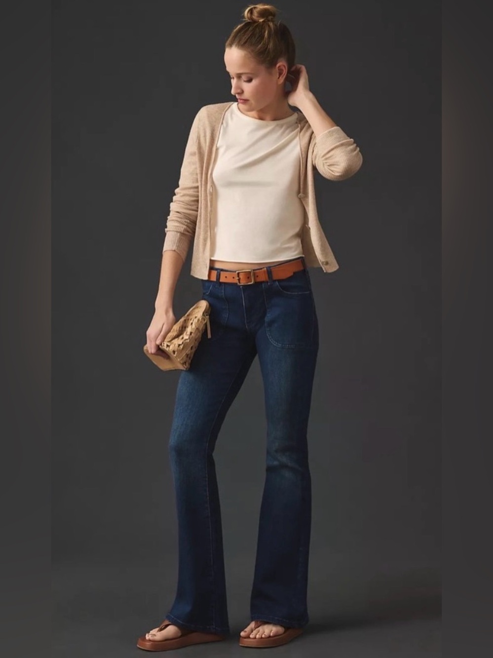 NWT Pilcro Low Rise Icon Flare Dark Indigo Blue | 26P